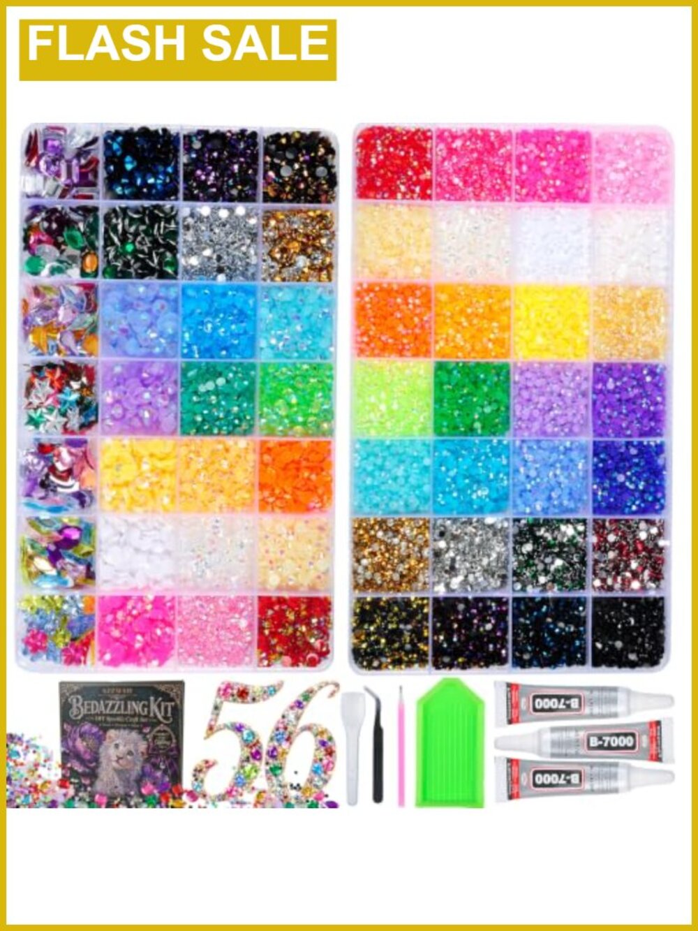 Multi Size Rhinestone Kit 56 Slot with Glue and Tools